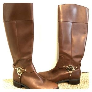 Michael Kors brown leather boots